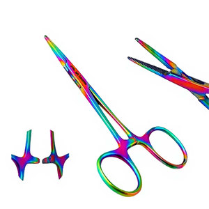 Pinza Hemostática Mosquito de 5 Pulgadas, Recta, Multicolor Arcoíris de Titanio, Acero Inoxidable de Grado Alemán, Pinza Quirúrgica Hemostática - Product Image 1