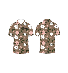 <b>Mens</b> <b>Brown</b> Floral Print Polo <b>Shirt</b> Short Sleeve Casual Breathable Cotton Regular Fit Summer Wear - Product Image 4