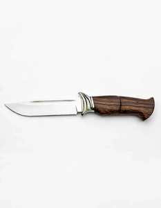 Handcrafted High Carbon Steel Utility <b>Tool</b> Cast Metal Guard with Natural <b>Grain</b> <b>Wood</b> Handle - Product Image 1