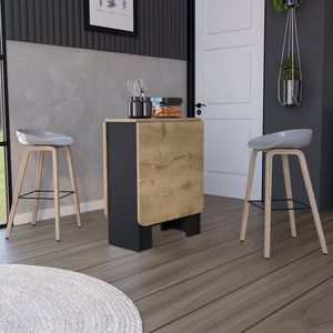 Evart Mesa Comedor Plegable Negro/Macadamia para Sala de Estar Elegante y Funcional - Product Image 5