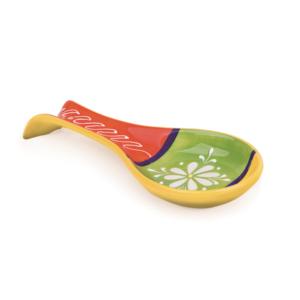 Poggiacucchiaio in Ceramica Excelsa Stile Tex Mex Multicolore 26x10.5x3 Cm - Product Image 1