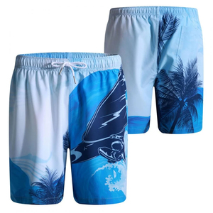 2026 Summer Fashion Printing Breathable Sublimation Canvas Fabric Eco-Friendly Quick Dry Men's <b>Elastic</b> Mid Waist Shorts - Product Image 2