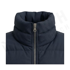 Hooded Quilted Waterproof <b>Bubble</b> Jacket Black Full Sleeve Winter Windproof Cotton Shell Knitted Fabric Polyester Filling Stand - Product Image 4