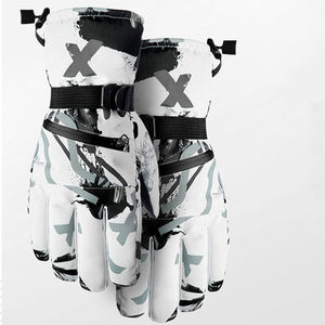 Durable Real Fill Leather <b>Ski</b> Gloves with Heating Feature New Winter Waterproof PU and Nylon Material for Snowboarding - Product Image 4