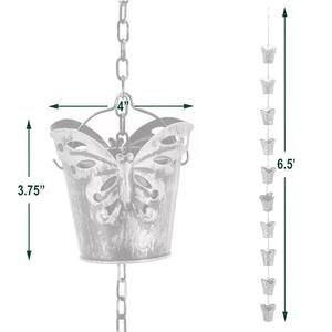 Chaîne de pluie décorative en forme de papillon pour jardin, cascade d'eau, chaîne suspendue pour extérieur, pour maison, patio et balcon - Product Image 5