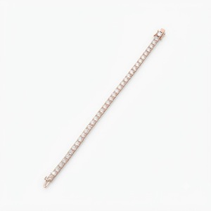 สร้อยข้อมือเพชรทรงกลมเจียระไนแบบบริลเลียนท์ ทองคำแท้ 10K 14K 18K เพชรเพาะเลี้ยงในห้องปฏิบัติการ รับรองโดย IGI เครื่องประดับเจ้าสาวงานแต่งงานสุดหรู - Product Image 3