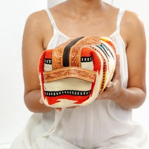 New Arrival Cowhide Leather Stylish Makeup Cosmetic Storage <b>Box</b> Hand Tooled Jewelry Pouch ,<b>Vanity</b> Bathroom Organizer <b>Box</b> - Product Image 3
