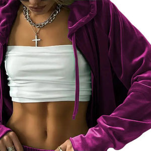 Ensemble de survêtement en velours côtelé Juicy Couture pour femme, coupe slim, 2 pièces, en coton, avec logo personnalisé, en suède, de luxe - Product Image 6