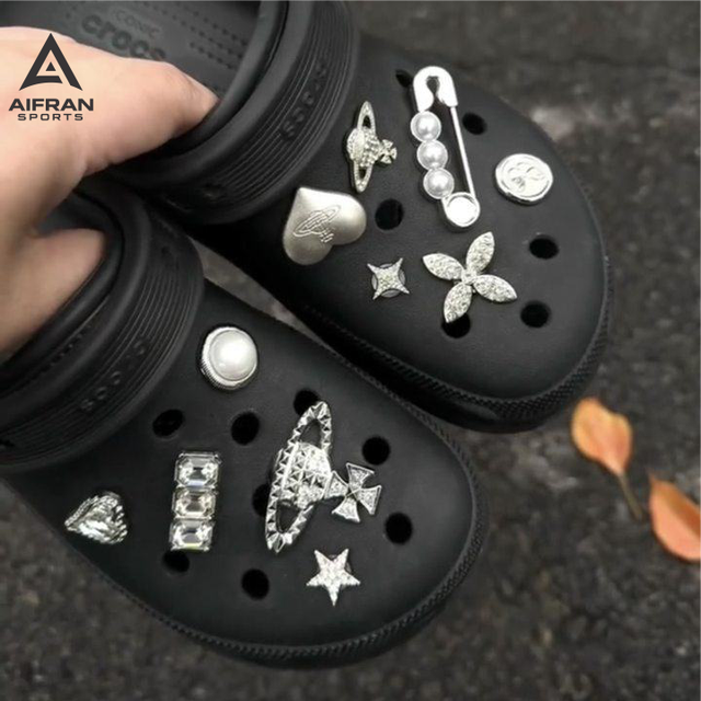 AIFRAN Detachable Metal Rhinestone Shoe Charms Interstellar Romance DIY Accessories Women’s Clogs Decorations