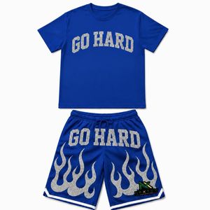 Custom Men Go Hard Print T <b>Shirt</b> <b>Flame</b> Shorts Set 2 Piece Summer Gym Streetwear Outfit Athletic Active Wear Matching Clothes - Product Image 6