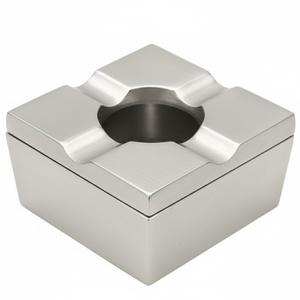 Cendrier carré moderne en acier inoxydable, porte-cigares et cigarettes en métal pour usage intérieur/extérieur, maison, bureau, bon prix - Product Image 1