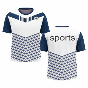เสื้อยืดกีฬาถักคุณภาพสูง 100% โพลีเอสเตอร์ ระบายอากาศ แห้งเร็ว เป็นมิตรกับสิ่งแวดล้อม แฟชั่นผู้ชาย ฟุตบอล ผู้ผลิต OEM ODM - Product Image 1
