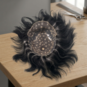 Toupee de Encaje con Cabello Remy Indio, 130% de Densidad, Diseño de Ondas Sueltas en el Centro, 100% Atado a Mano con Nudos Invisibles - Product Image 5