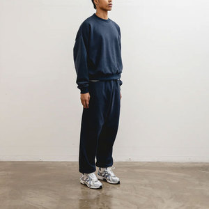 Men's Navy Blue Elastic Waist <b>Harem</b> Pants With Side Pockets Casual Autumn Knitted Joggers - Product Image 5