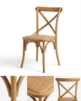 Chaise de salle à manger moderne à dossier en X en chêne massif, assise durable pour salon, restaurant, café