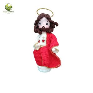 Poupée Fatima de la Vierge Marie en crochet gaufré personnalisée, figurine religieuse en peluche faite à la main, jouet statue catholique en gros pour Thanksgiving - Product Image 1
