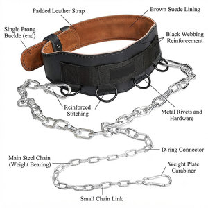 Reinforced Stitching Unisex Leather Dipping Belt For Weighted Training Superior Comfort Back Support Wholesale <b>Cheap</b> Price Belt - Product Image 4