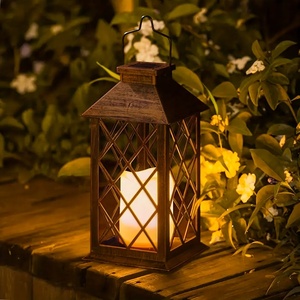 Farol Marroquí Vintage con Acabado Marrón Antiguo, Portavelas de Vidrio para Decoración de Jardín, Patio y Balcón - Product Image 1