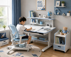 Escritorio Infantil Ajustable GON, Moderno, Cuadrado, de Plástico, con Soporte para Tablet y Cajón de Almacenamiento, para 1 Estudiante en Casa o Escuela - Product Image 2