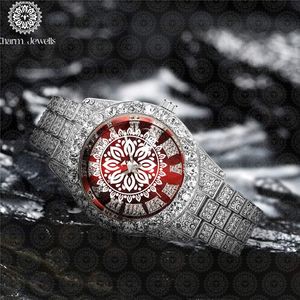 Charm_Jewells Luxury Stainless Steel <b>Watch</b> Round Case 38mm Analog Quartz <b>Diamond</b> Encrusted Women's Fashion - Product Image 1