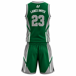 Ensemble de maillots et shorts d'équipe de basketball personnalisés, vêtements de sport en gros, tissu respirant à séchage rapide, impression par sublimation intégrale - Product Image 3