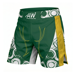 Pantalones Cortos de MMA Verdes Ajustados para Hombre Askar Wear, Impresión por Sublimación, Secado Rápido, Poliéster, Ropa de Artes Marciales Mixtas, Talla Adulto - Product Image 1