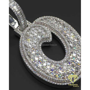 Custom Letter G Pendant with VVS Moissanite Diamond 925 Sterling <b>Silver</b> Iced Out <b>Initial</b> Hip Hop <b>Necklace</b> for Men and Women - Product Image 2