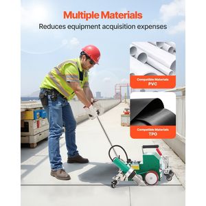 Soldadora de Aire Caliente para Techos de Alta Potencia 3400W 220V, para Plástico PVC TPO, Ancho de Soldadura de 1.57 Pulgadas, Espesor de 0.04-0.08, Máquina de Soldar de 6 Pulgadas - Product Image 6