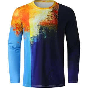 Camiseta Tie Dye Antibacteriana 100% Algodón para Hombre, Manga Larga, Corte Holgado, Venta al Por Mayor - Product Image 1