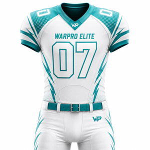 Uniforme de Fútbol Americano WARPRO Elite para Hombre, Jersey Sublimado con Cuello en V, Manga Corta, Ajustado, Absorbente de Humedad, para Toda Temporada - Product Image 3