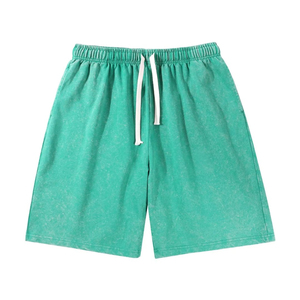 Shorts Bermuda en Coton Vert pour Hommes avec Cordon de Serrage à la Taille, Décontractés, Mi-Longs, Couleur Unie, Shorts de Sport - Product Image 2