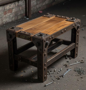 โต๊ะกาแฟไม้แบบดั้งเดิม โครงโลหะ พกพาสะดวก สำหรับห้องนั่งเล่น โฮมออฟฟิศ ทำด้วยมือ เป็นมิตรกับสิ่งแวดล้อม ตกแต่งได้อเนกประสงค์ - Product Image 1