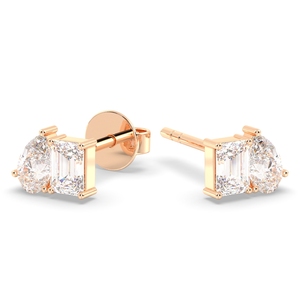 REYES Precio al por mayor Pendientes de tuerca con moissanita de 0.82 quilates y cierre de rosca en oro macizo de 14K con baño de rodio, joyería fina para mujer - Product Image 2