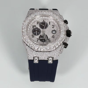 Stylish Moissanite Diamond <b>Watch</b> Good Quality Luxury Hip Hop Streetwear Available for Bulk Quantity From India - Product Image 5
