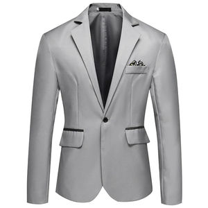 2026 Spring <b>Men</b>’s <b>Blazer</b> Light Luxury Business Casual Suit Jacket British Style Solid Color One Button <b>Slim</b> <b>Fit</b> Office Wear - Product Image 4