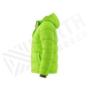 Hooded Quilted Waterproof <b>Bubble</b> Jacket Black Full Sleeve Winter Windproof Cotton Shell Knitted Fabric Polyester Filling Stand - Product Image 3