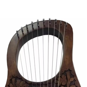 Harpe Lyre de style vintage à 10 cordes métalliques, en bois, personnalisée, fabriquée à la main, en bois massif, style rétro - Product Image 2
