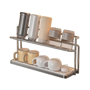 Escurridor de Botellas de Acero Inoxidable de Calidad Premium con Bandeja de Drenaje Extraíble, Organizador de Tazas y Jarras para Ahorrar Espacio en la Encimera - Product Image 1