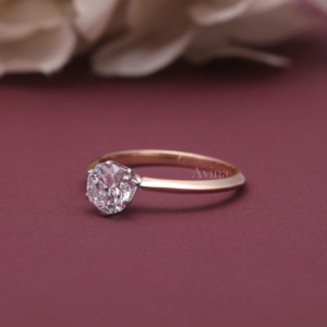 IGI Certified Lab Grown <b>Diamond</b> Solitaire Engagement <b>Ring</b> 18K Rose / White & Yellow Gold Round Brilliant <b>Diamond</b> <b>Ring</b> for Women - Product Image 6