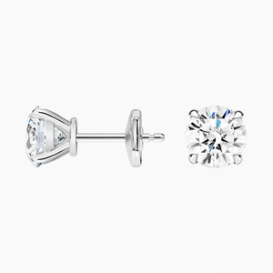 Boucles d'oreilles clous en diamant rond brillant pour femme, couleur G, cultivé en laboratoire, certifié IGI, style classique - Product Image 3