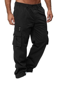 Pantalon décontracté homme tendance anti-rides léger en polyester/coton à taille mi-haute avec cordon de serrage – Idéal pour l'hiver - Product Image 4