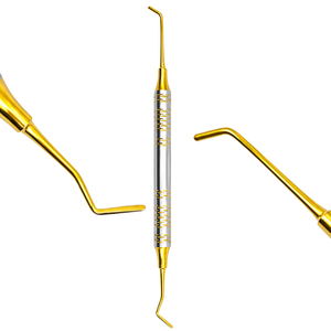 Instrumentos Dentales para Rellenos de Composite, Juego de 7 Piezas de Espátulas Restauradoras Antiadherentes de Acero Inoxidable, Color Dorado - Product Image 2