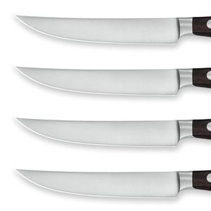 Commercial Steak <b>Knives</b> <b>Set</b> of 4 with Precision <b>Sharp</b> Stainless Steel Blades and Classic Black Handles for Restaurant Catering - Product Image 3