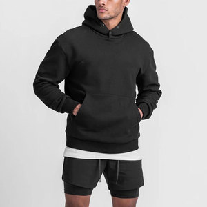 Sweat-shirt à capuche de sport oversize américain personnalisé, uni, avec cordon de serrage long, pour l'hiver, vente en gros en vrac - Product Image 5
