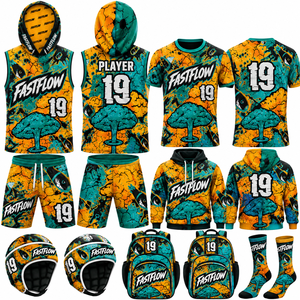 ชุดทีมฟุตบอลอเมริกัน 7 คน แบบสั่งทำพิเศษด้วยเทคนิค Sublimation บริการ OME ผ้า 240-260 GSM แห้งเร็ว ป้องกันแบคทีเรีย ป้องกันรังสียูวี - Product Image 3