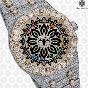 Reloj de Cuarzo Analógico de Lujo para Mujer, con Bisel de Diamantes, Acero Inoxidable, Esfera Redonda de 40 mm, Cristal de Zafiro y Cierre Plegable - Product Image 2