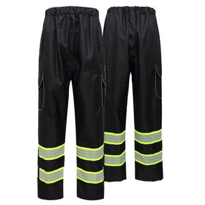Pantalon de travail pour homme RICSA INTERNATIONAL en polyester noir certifié CE avec bandes réfléchissantes, style cargo, haute visibilité, type uniforme - Product Image 1