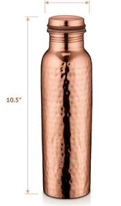 Botella de Agua de Cobre Martillado, a Prueba de Fugas, Botella Ayurvédica para Hidratación Diaria, Yoga, Bienestar y Viajes - Product Image 6