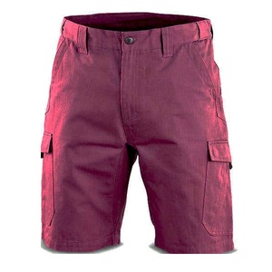 Breathable Cotton Mens Cargo Shorts <b>Elastic</b> Waist Mid Maroon Color Cargo Shorts Casual Custom Logo Printed Quick Dry Wholesale - Product Image 1