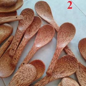 Cuillère en bois de coco fabriquée au Vietnam, cuillère en bois naturel faite à la main, ustensile de cuisine, export en vrac, qualité supérieure - Product Image 1